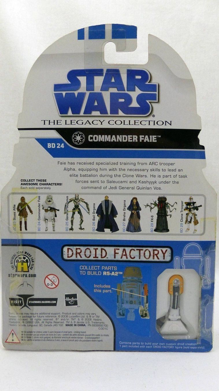 Statuette: COMMANDER FAIE STAR WARS HASBRO 2008 THE LEGACY COLLECTION – Nuovo e nell'imballaggio originale da Lugano venduto da YouWantUS 2