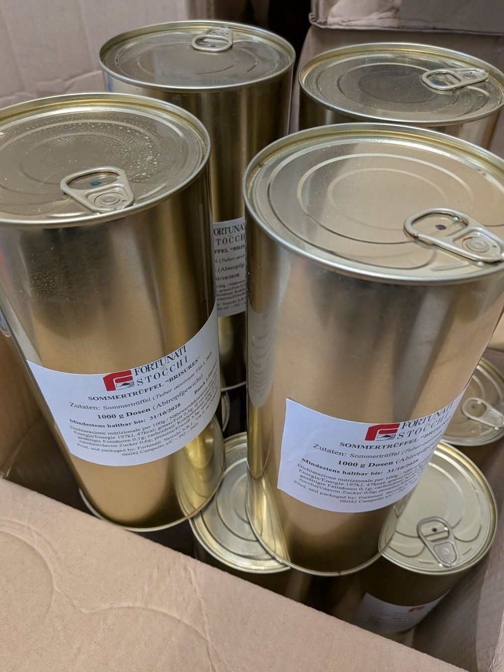 Cibi & Specialità: Trüffel "Brisures" Sommertrüffel 1000gr. Dose – Nuovo e nell'imballaggio originale da Zürich venduto da Sommertraum 1