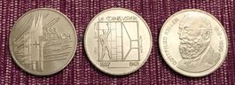 3 Schweizer Gedenkmünzen 5 Fr. sehr schön