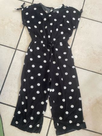 Schwarz-Weiss gepunkteter H&M  Jumpsuit 104. Sommertraum Neu