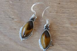 Ohrhänger Silber mit Tiegerauge