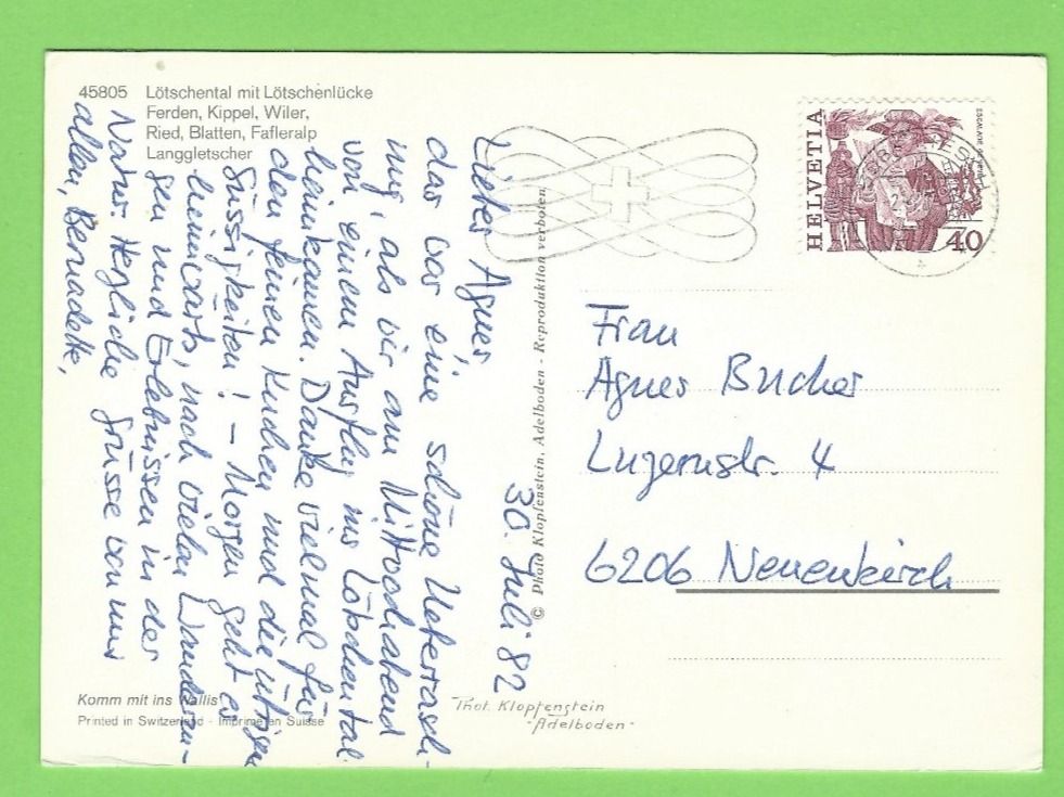Cartoline postali: Lötschental mt Lötschenlücke – Usato da Zürich venduto da t24_de 1