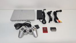 PlayStation 2 Slim Silver mit Controller ORIGINAL