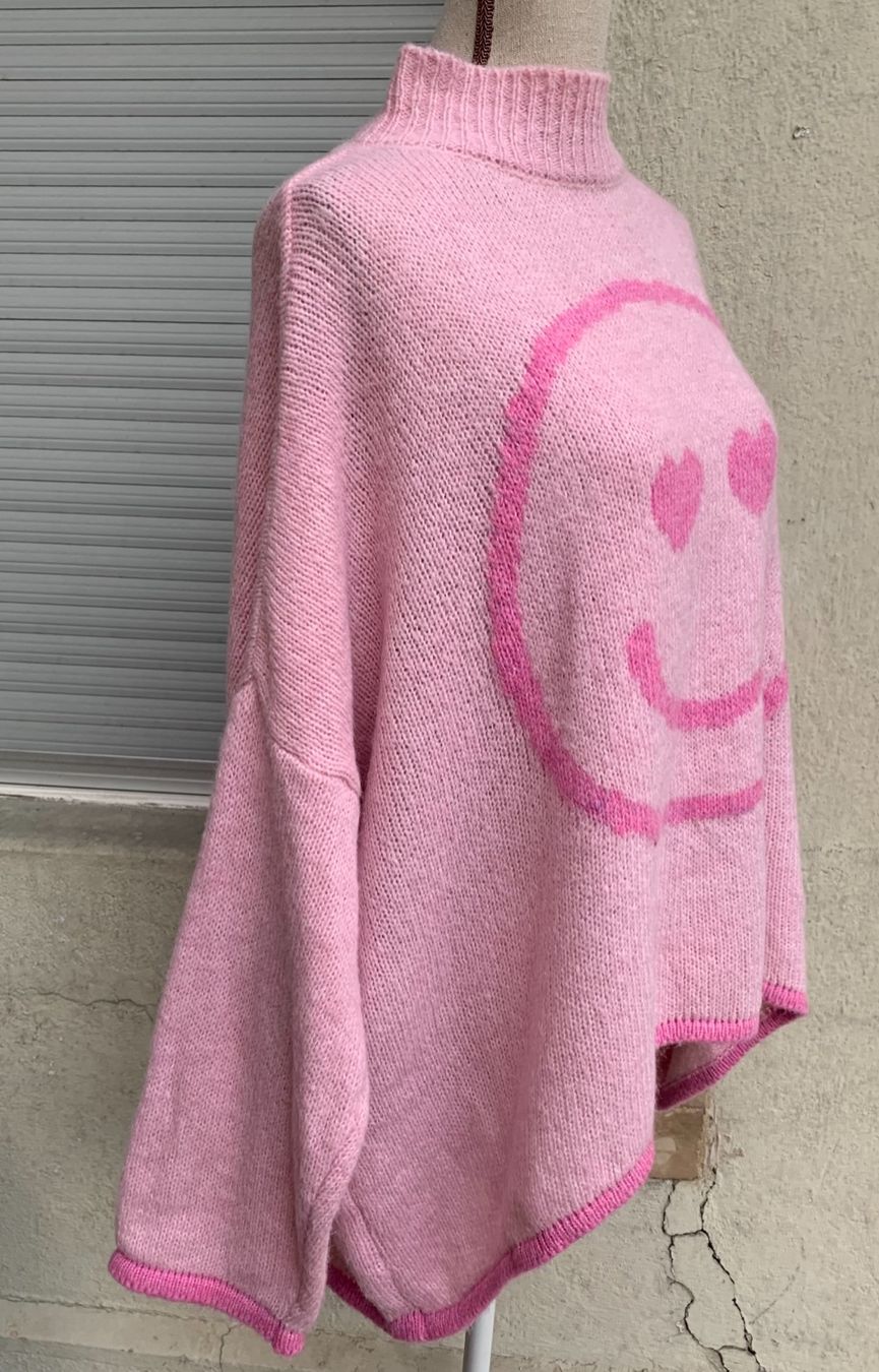 Pullover & Sweatshirts: Superbe pull rose oversize FARFALLA smiley amoureux TU – Gebraucht aus Martigny von only__you 1