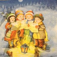 Serviette singende kinder (w290) 2Stk.