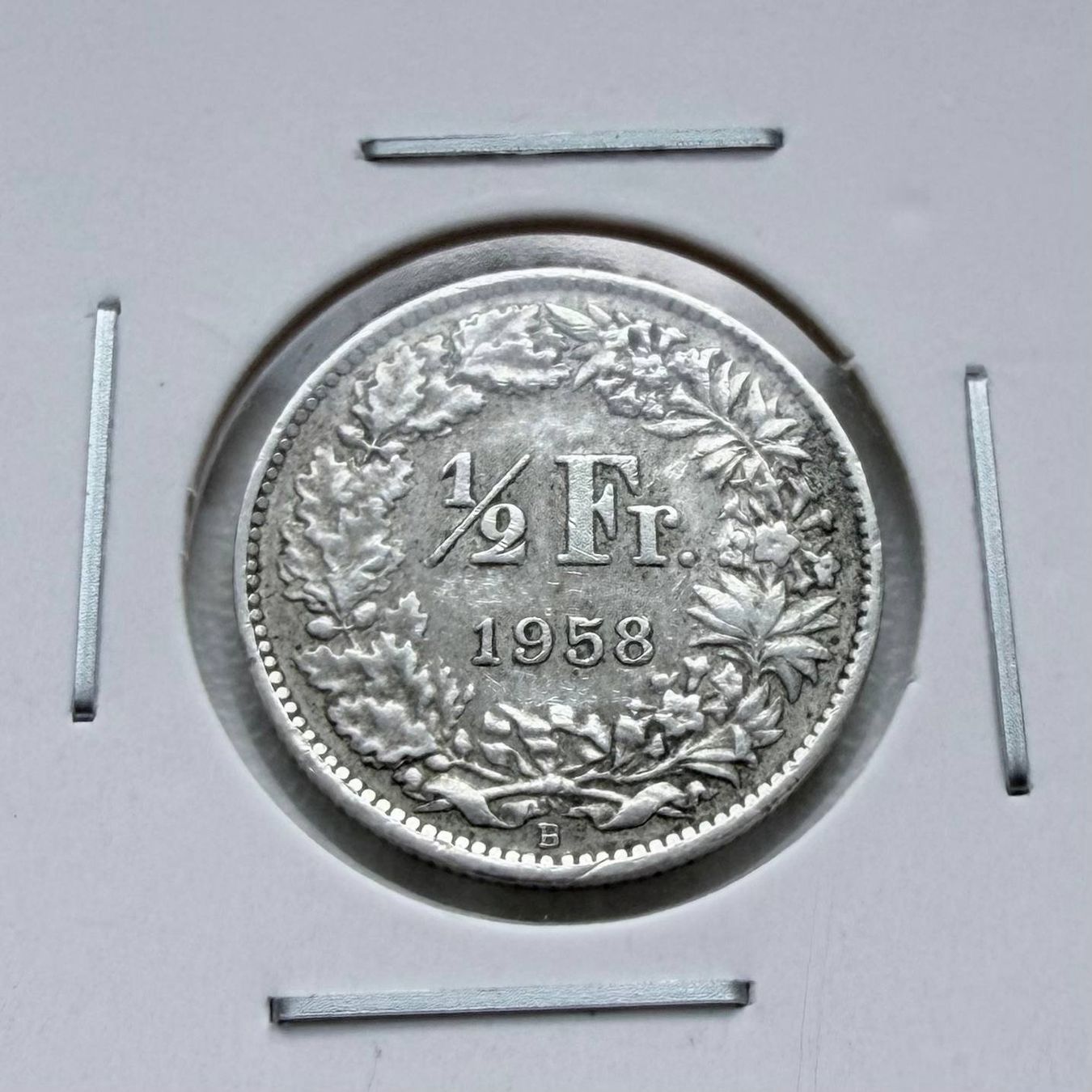 Alle Münzen: 1/2 Franken 1958 B Schweiz Silber 835 – Gebraucht aus Sissach von Valeriika 1