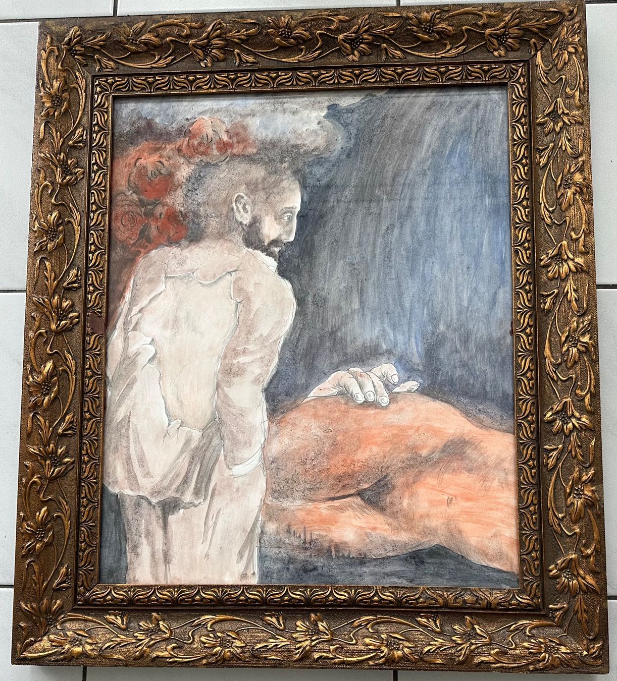Dipinti: Marcel Eyer Walliser Maler - Gouache Dreierbeziehung – Usato da Crans-Montana venduto da plainemorte 2