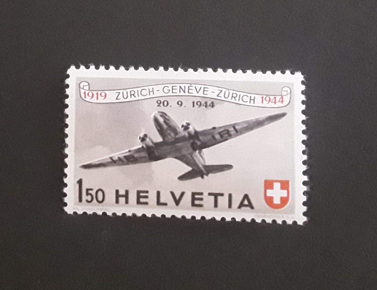 Alle Briefmarken: 1944: Flugpost 150 Douglas-DC3 Nr.F40 ** – Gebraucht aus Walperswil von Tcheidi