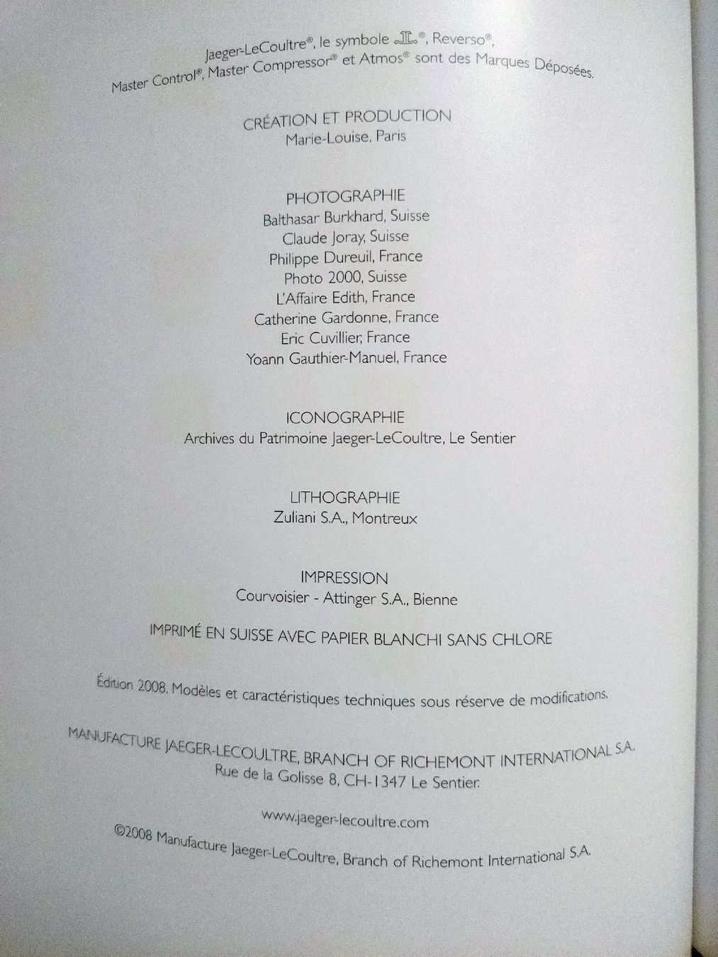 Libri: Livre Jaeger-LeCoultre, Édition 2008 – Usato da Farvagny-le-Grand venduto da LaCaverne 9