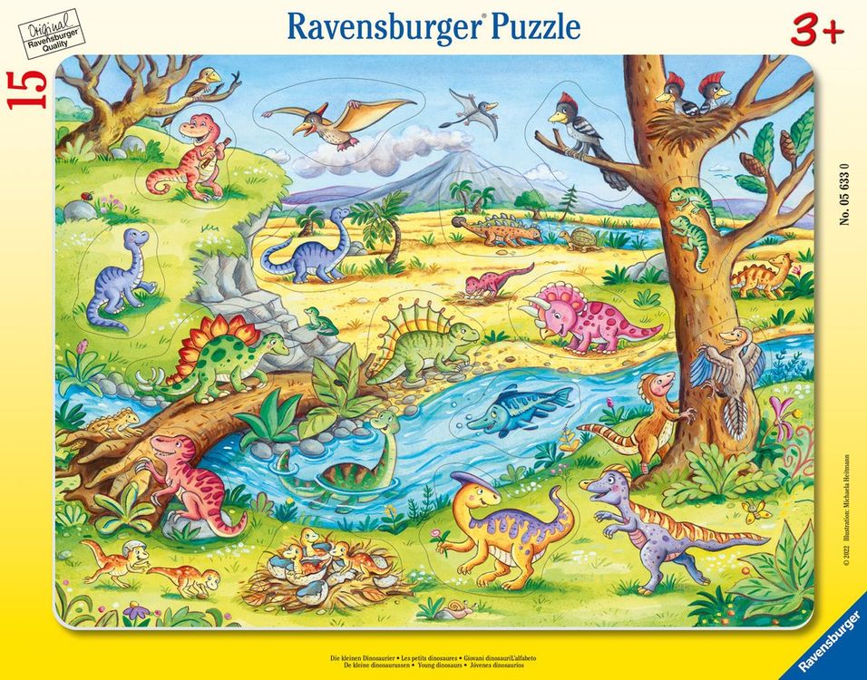 Ravensburger Rahmenpuzzle 15 Teile Die kleinen Dinosaurier (Neu und ...