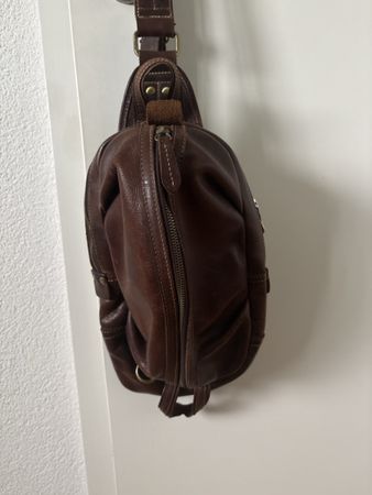 Sac vintage en cuir épais brun