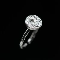 Bague argent 925 lune serti diamant naturel 