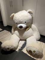 Grosser Plüschbär weiss mit goldener Schleife gebraucht