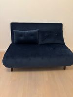 Dunkelblaues Schlafsofa aus Samt