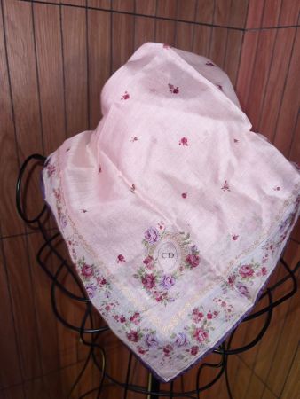 Christian Dior Vintage Tuch Rosa Floral 46x46
