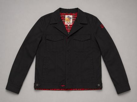 Veste Harrington Noire Doublure Tartan Écossais - Taille M