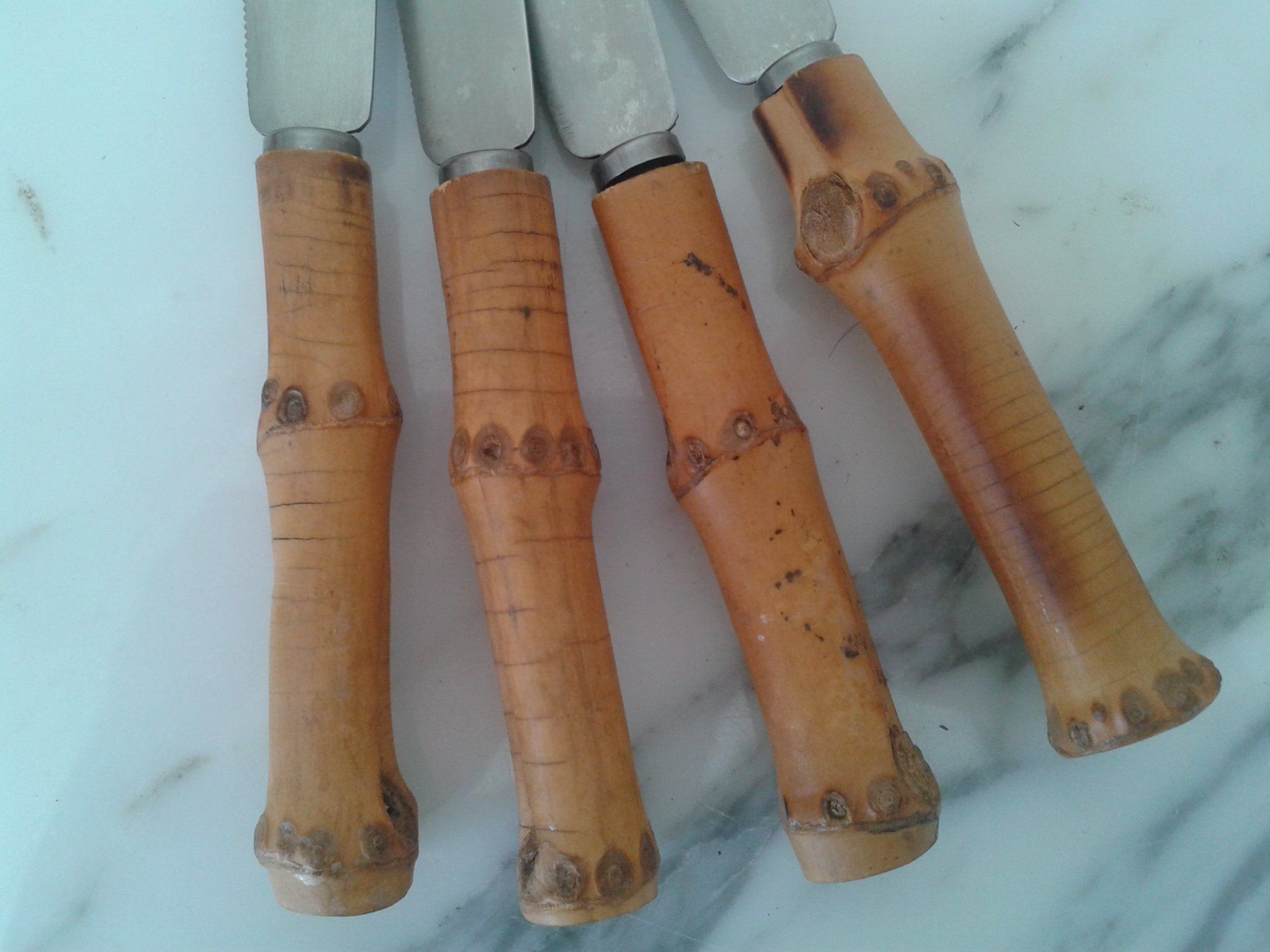 Coltelli: 4 Obstmesser / Messer mit Bambusgriff – Usato da Camorino venduto da Campellino 2