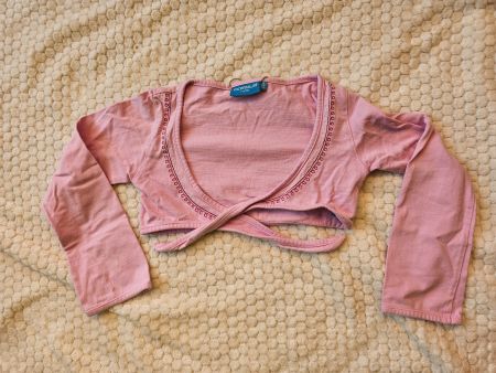 Boléro cache-coeur rose broderie 104 / 4 ans
