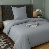 Bettwäsche 135x200 Baumwolle Polyester Grau