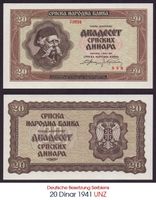 20 Dinar 1941 UNZ