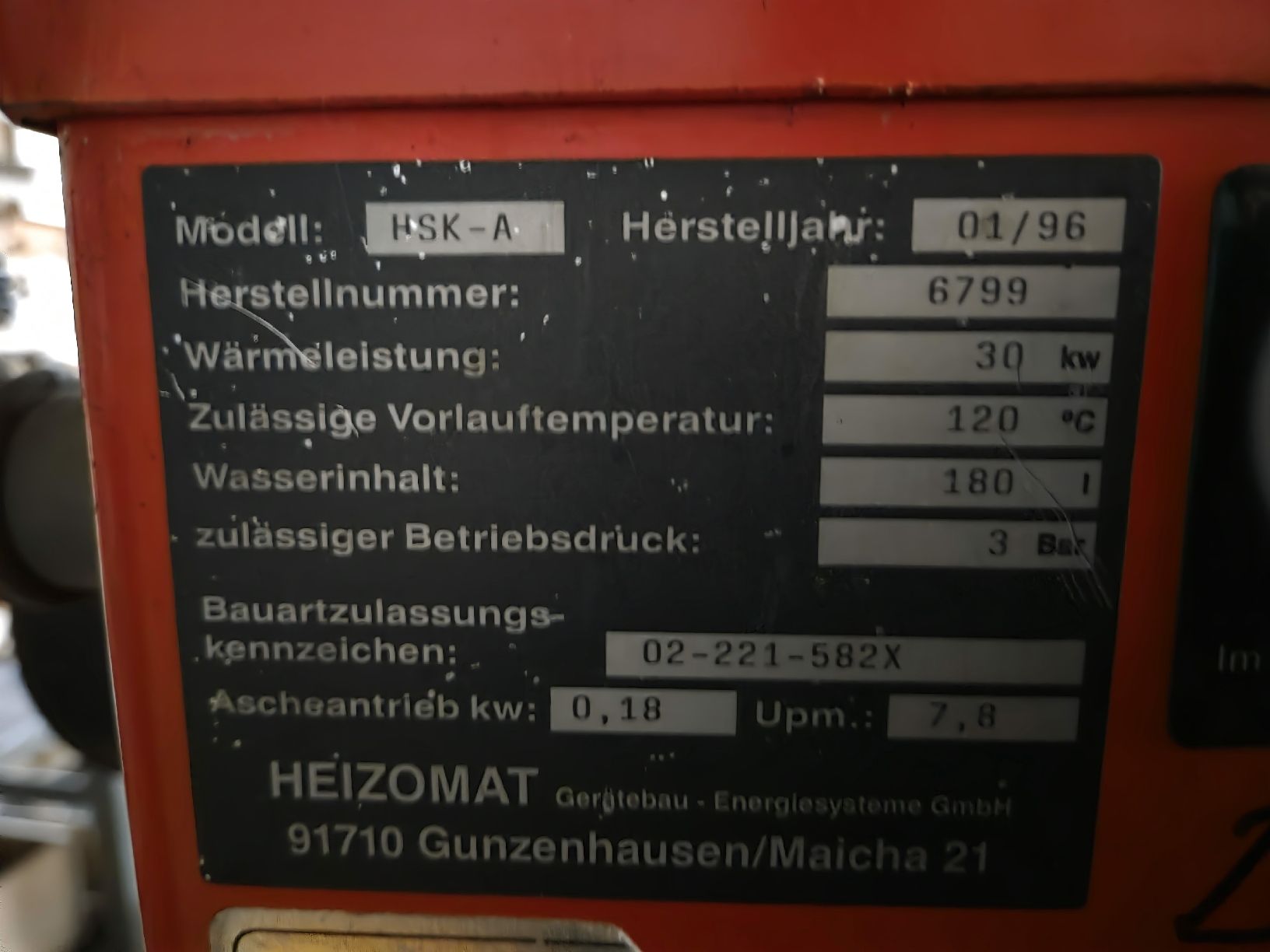 Camini: Heizomat HSK-A Heizkessel/ Iseli – Usato da Aettenschwil venduto da Betrieb87 1