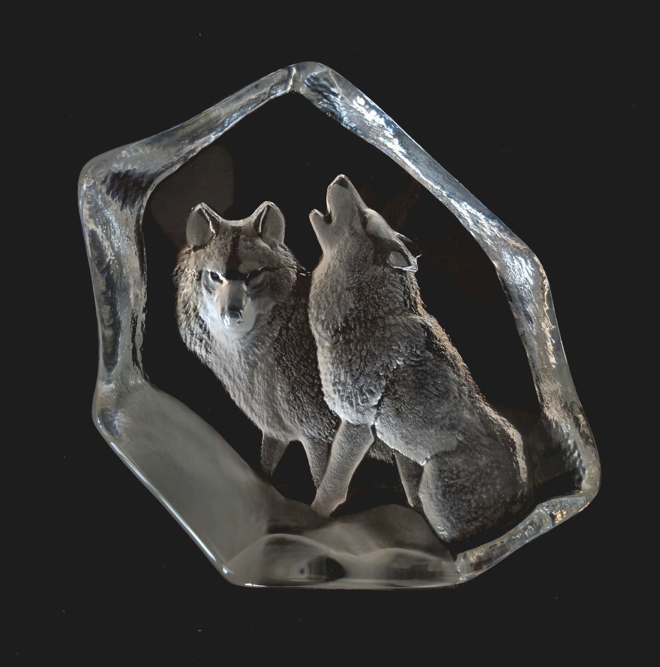 Sculture & Statue: Wolf couple - Crystal Sculpture | 33723 – Nuovo (secondo la descrizione) da Flums venduto da TheNorthMan