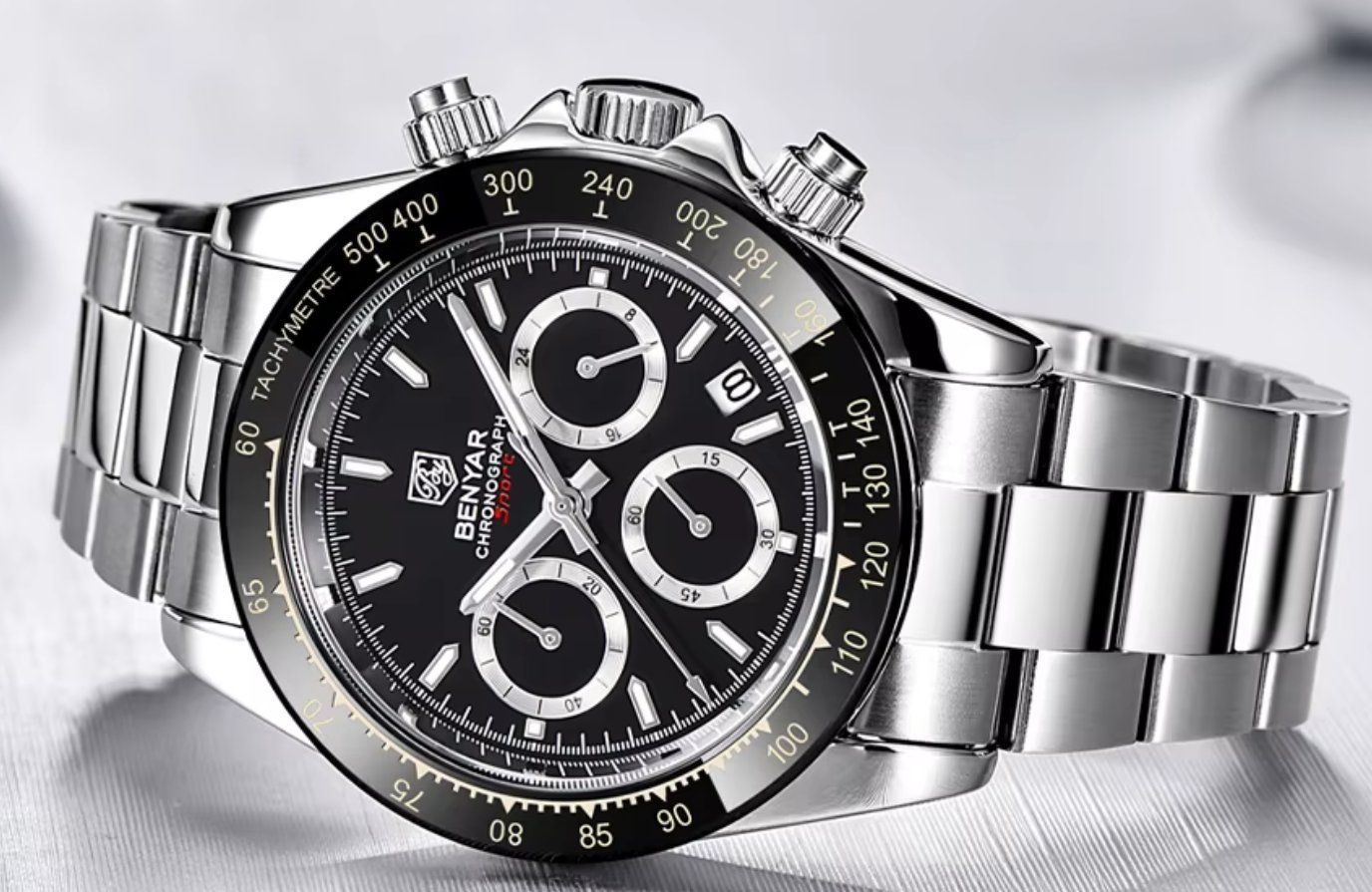 Orologi: Montre Benyar Chronographe - Élégante et précise ! – Nuovo e nell'imballaggio originale da Biel/Bienne venduto da Joridel7 1