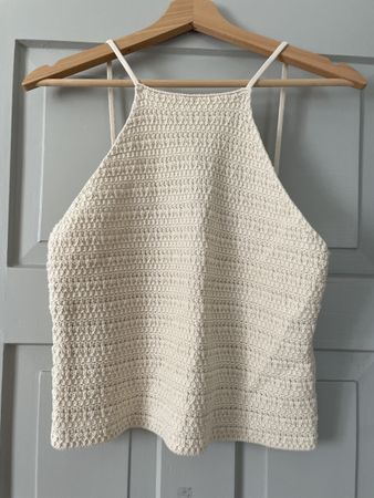 Mango top crochet beige