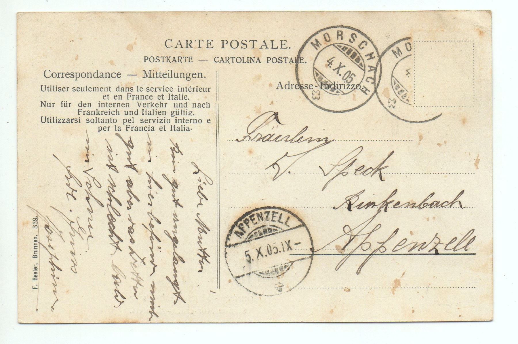 Cartoline postali: BRUNNEN-MORSCHACH-BAHN – Usato da Jona venduto da philajona 1