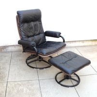 70er/80er Loungesessel mit Hocker