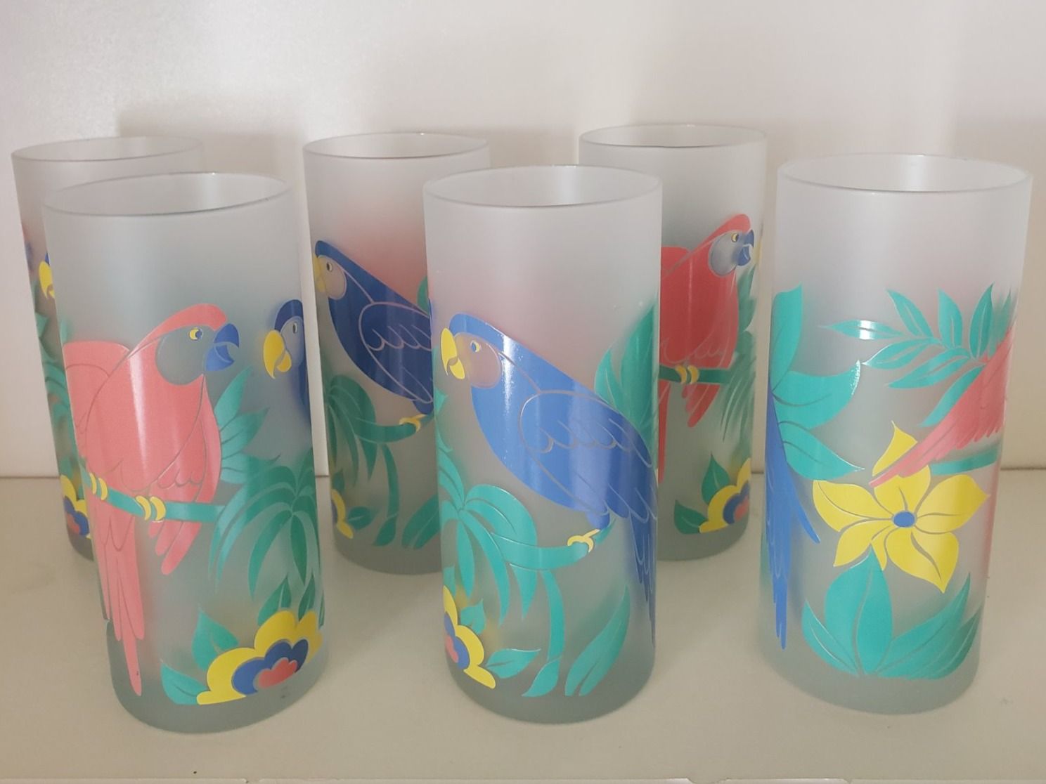 Bicchieri: 6 verres décor tropical – Usato da Rennaz venduto da La_malle_du_dauphin 1