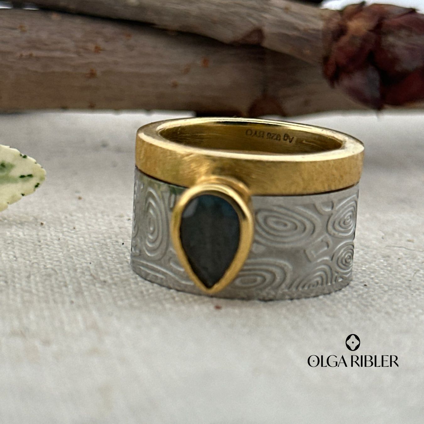 Olga Ribler Ringe: Ring Set 2 Ringe mit Labradorite Grösse 60 – Neu (gemäss Beschreibung) aus Luzern von Schmuckoutlet 2