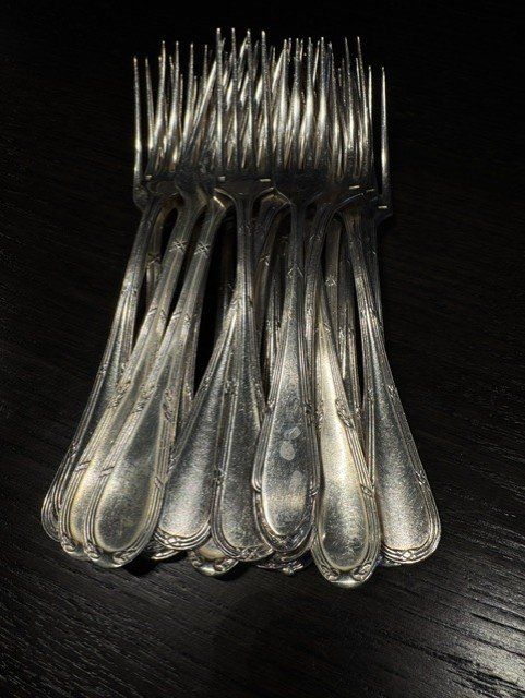 Set di posate: Besteck, diverse Teile, Kreuzbandmuster – Usato da Basel venduto da VIO100 5