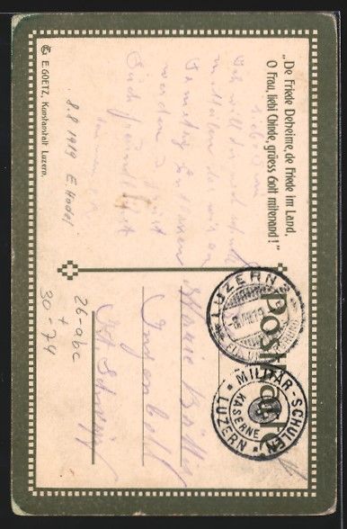 Photos, Lettres & Cartes p.: sign. E. Hodel: De Friede Deheime, de Fr – D'occasion à Berlin par bartko-reher 1