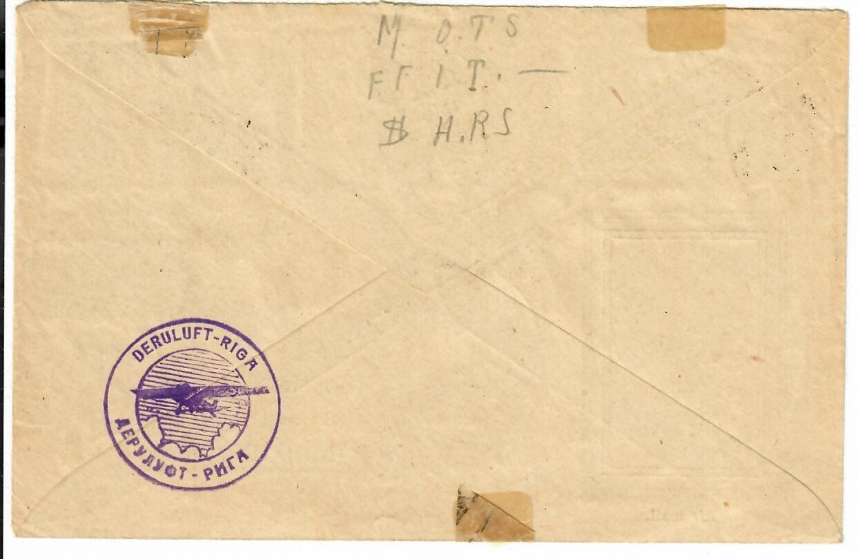 Tutti i francobolli: Flugpost mit Vignette  1927  Riga nach Frankreich – Usato da Hochdorf venduto da Ziegel-16 1