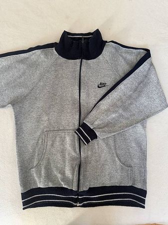 Pull zippé Nike gris et bleu marine, taille : m