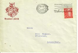 Brief, mit Wappen Beuttner Zürich nach Langenthal 1936