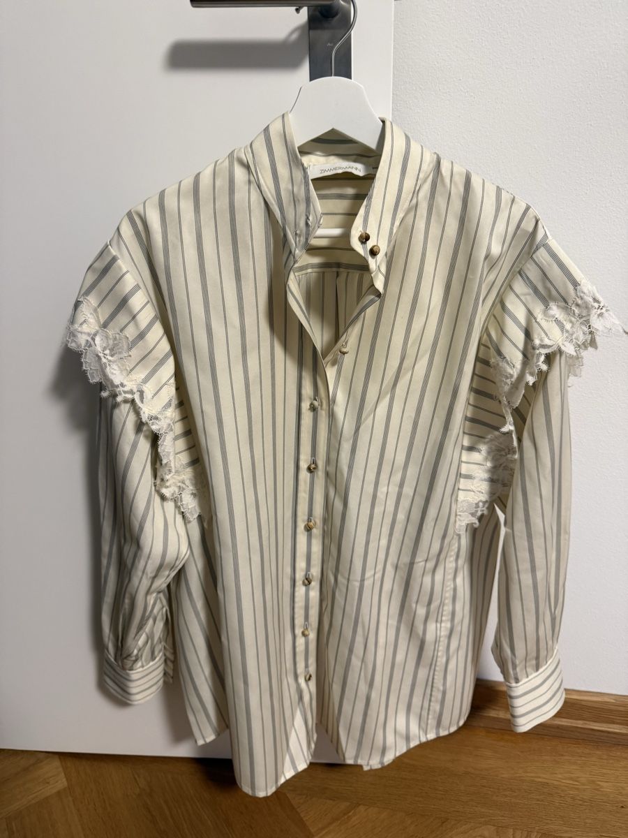 Zimmermann Camicette: Zimmermann Bluse gestreift mit Spitzenbesatz Grösse 2 – Usato da Horw venduto da patrik_13 2
