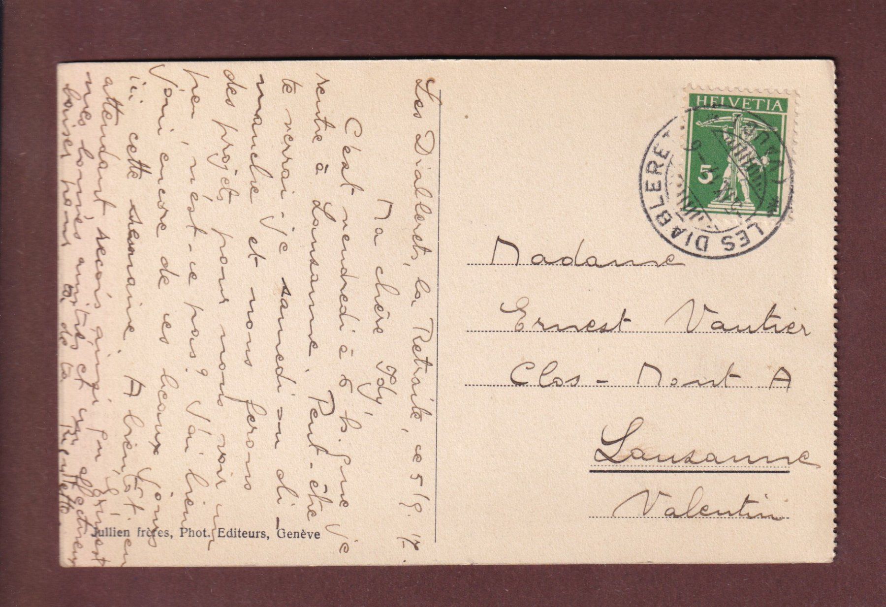 Cartoline postali: LES DIABLERETS - Lac Retaud - 1917 – Usato da Pully venduto da nicecards-shop 1
