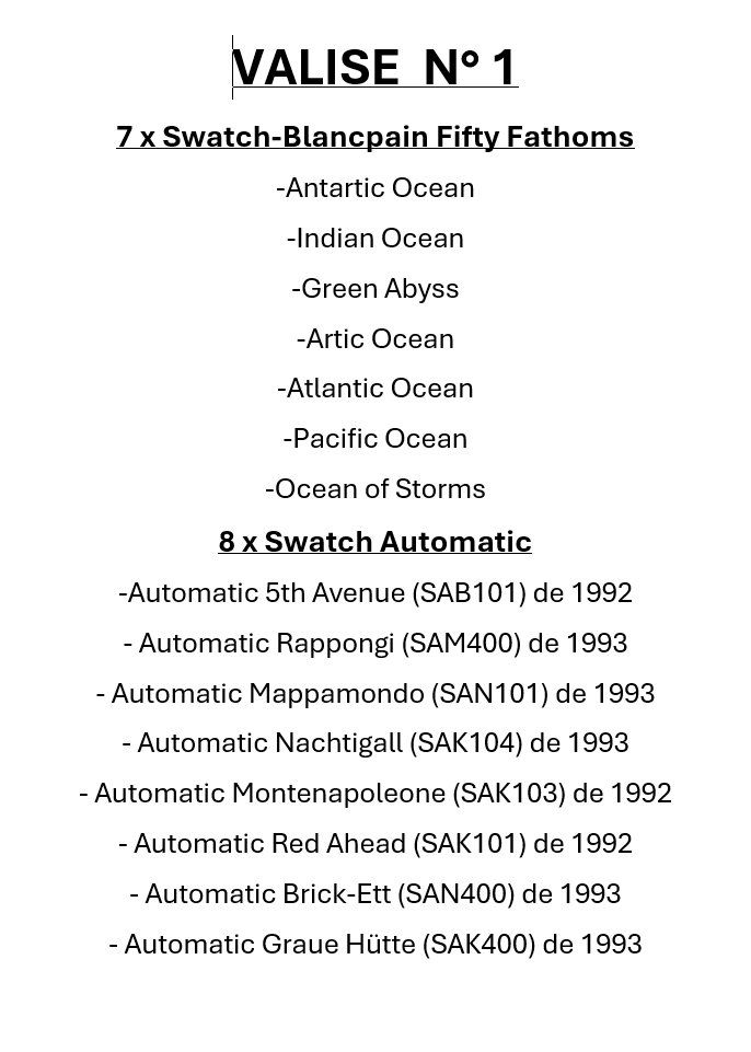 Swatch Uhren: Collection exceptionnelle de montres - 75 SWATCH collector – Neu und originalverpackt aus Bottens von Jafar55 1