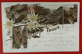 Gruss aus Thusis 1899 - Stabstempel Rongellen