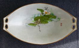 Porzellan Hutschenreuther: handbemalte Schale, 34cm, um 1900