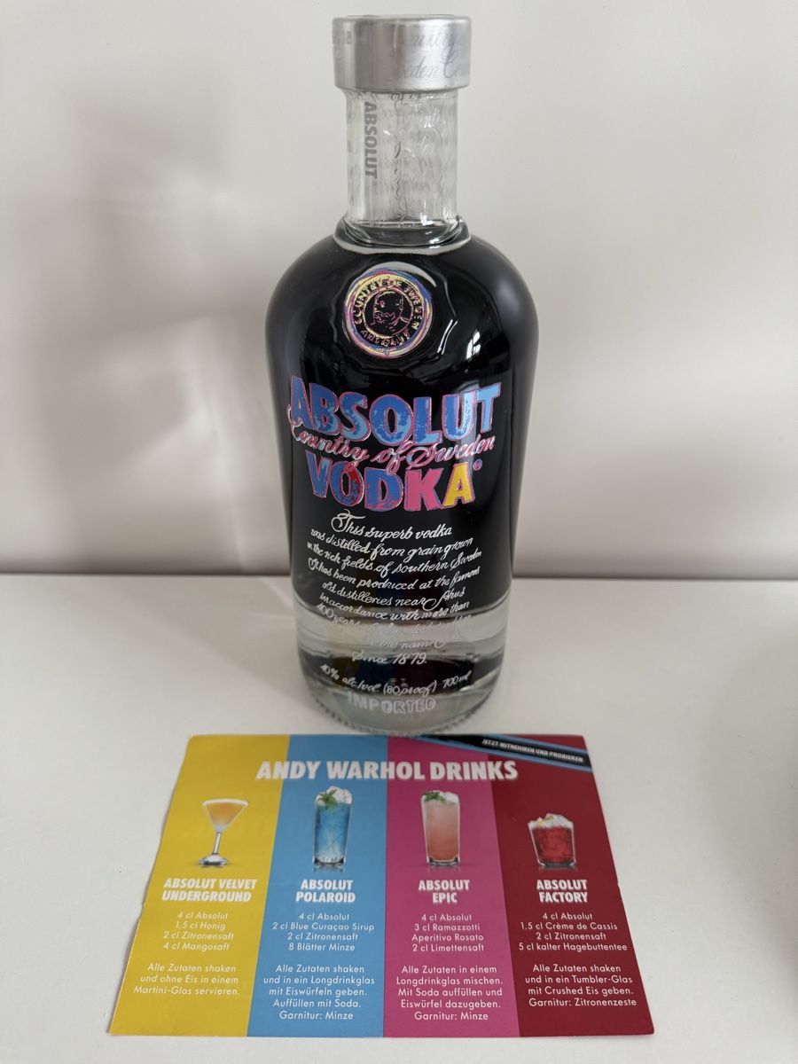 Absolut Vodka Bevande alcoliche: Absolut Vodka Warhol Edition Limited 700ml – Nuovo e nell'imballaggio originale da Mettmenstetten venduto da RLR2905