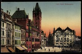 Basel, Rathausplatz mit Kaffeerösterei 