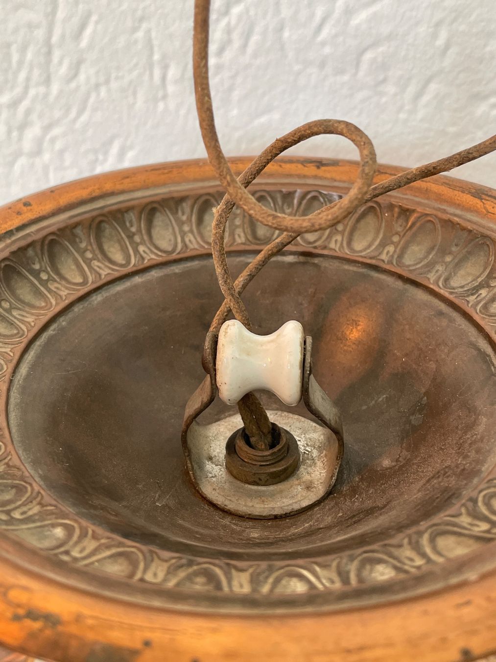 Lampes: Antike Jugendstil Deckenlampe Glas, Kupfer – D'occasion à St. Gallen par Shazzz 4