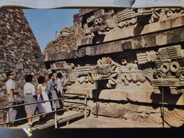 Vintage Postkarte Mexiko Tempel Teotihuacan