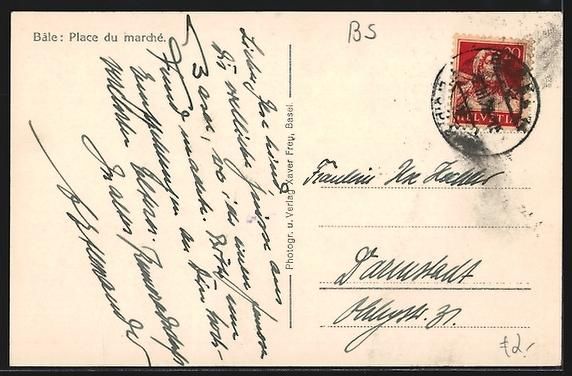 Cartoline postali: AK Basel, belebter Marktplatz – Usato da Berlin venduto da bartko-reher 1