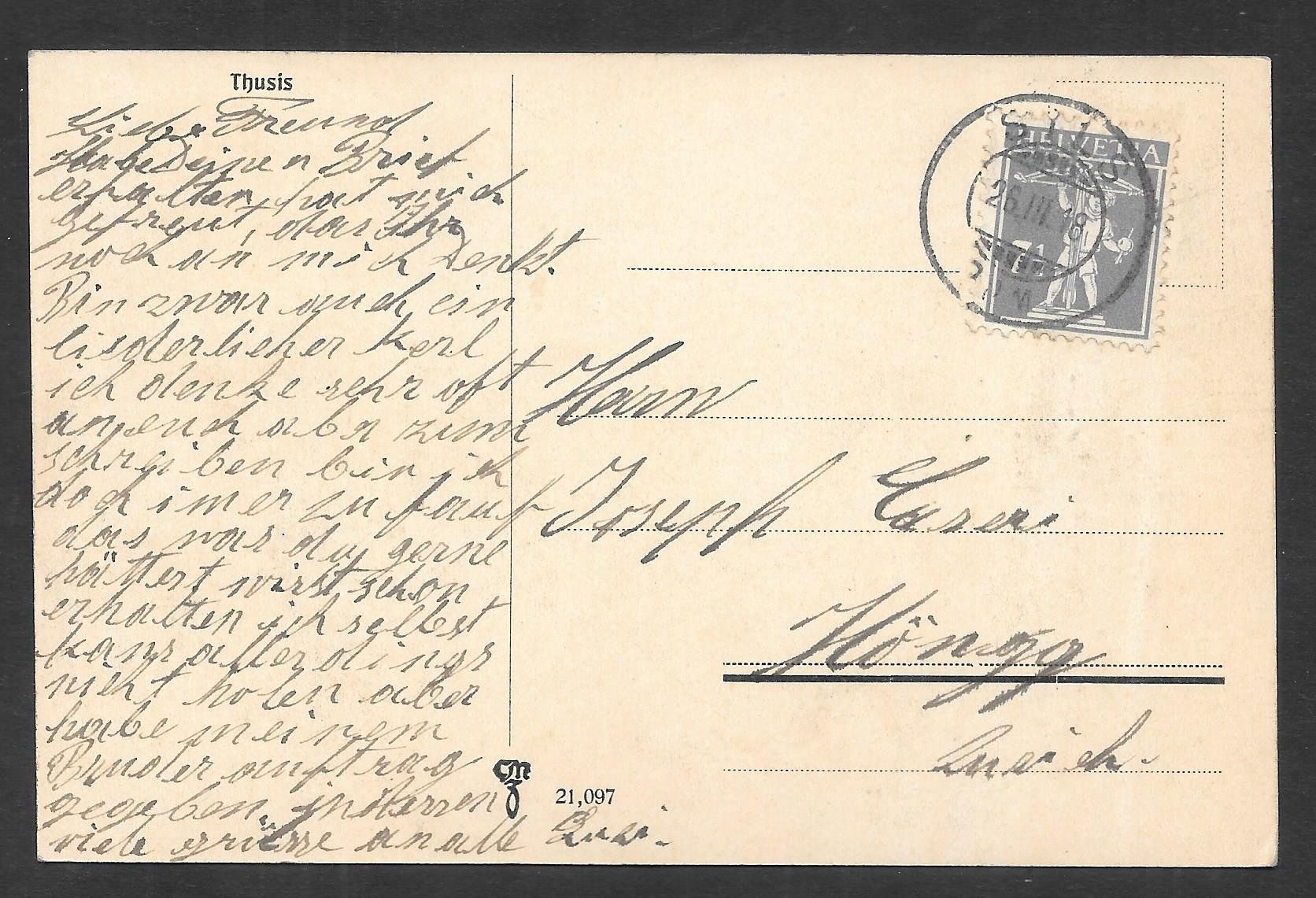 Cartoline postali: Thusis Gesamtansicht – Usato da Olten venduto da clotaldi 1