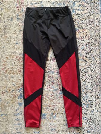 Sport Leggings, schwarz/rot Grösse M