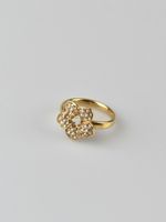 Guess Ring mit Pavé-Blumenfassung, 17mm, gold